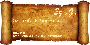 Szlezák Gergely névjegykártya